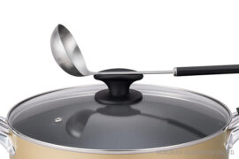 蓋つまみにお玉が置ける